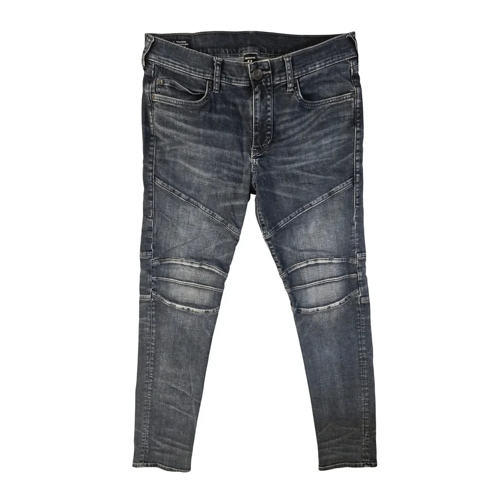 True Religion Rocco Moto Rocker Jeans Men Dark‎ Wash Slim Fit Size 31